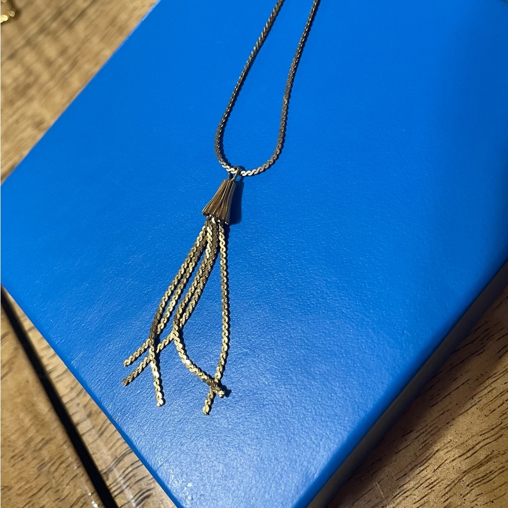 Adorable little gold tassel on a chain